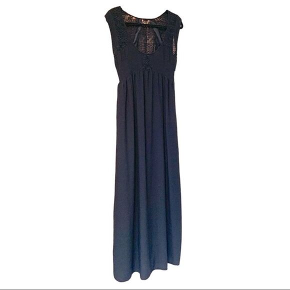 Tobi Women's New Black Lace  Semi-Casual Maxi Dress SIZE M - Picture 6 of 14